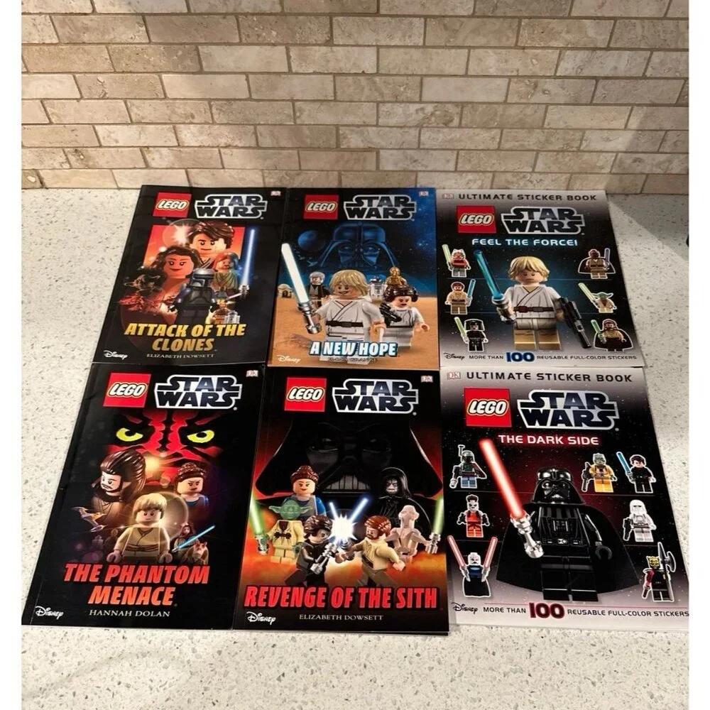 2015 LEGO STAR WARS ULTIMATE BOOK COLLECTION 6-Book Set w/ Poster & 200 Stickers